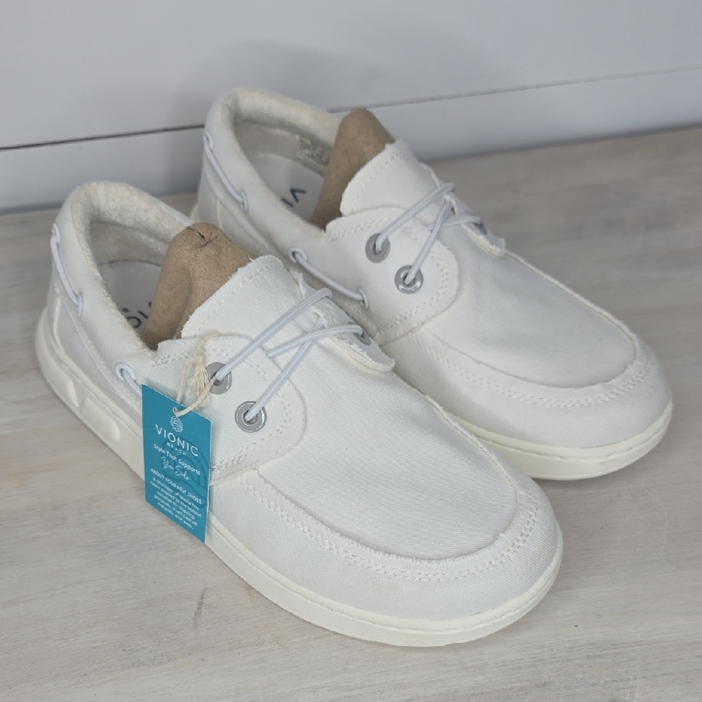 Vionic Skipper Men's Slip-On Canvas Casual Shoe White Sz 7